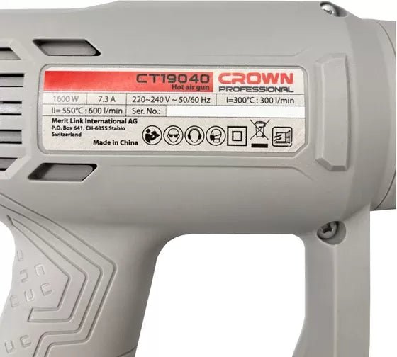 Crown Pistolet air chaud décapeur thermique 1800W-CT19040