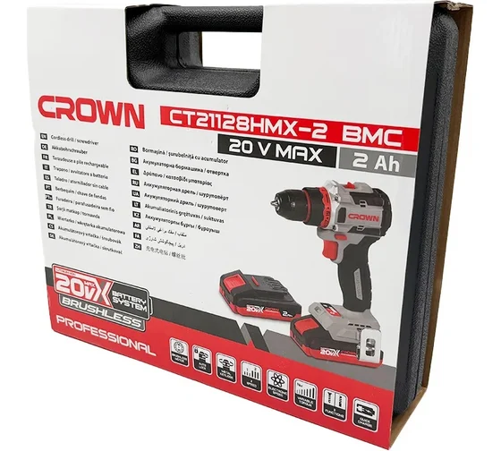 Visseuse et Perceuse sans fil 20V 2ah CROWN CT21128HMX-2 BMC
