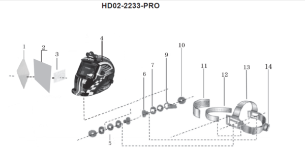 Masque de soudage CROWN ; HD02-2233PRO