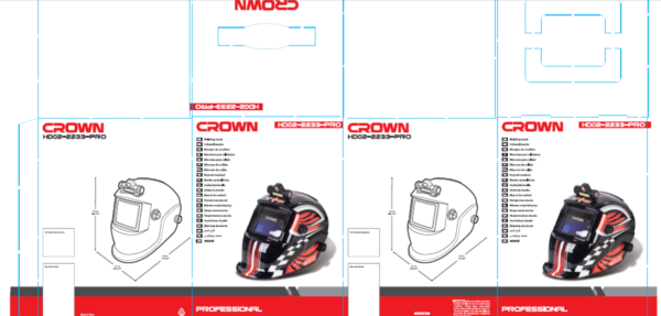 Masque de soudage CROWN ; HD02-2233PRO