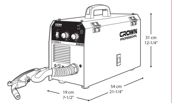 Poste à souder MIG à onduleur MIG / MMA 220 V, 140 A  5KG ;CROWN CT33168-5