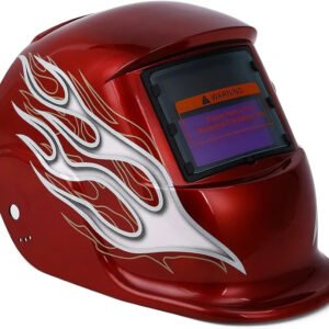 Masque de protection pour soudage à énergie solaire, rouge. hd pro