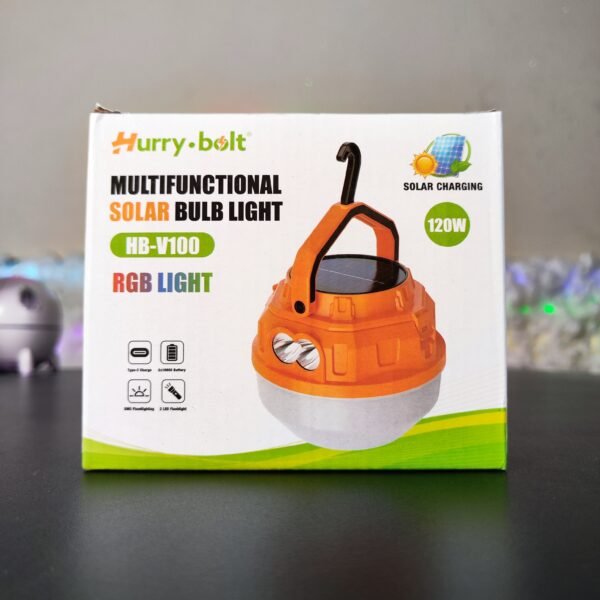 Lampe Solaire Rechargeable 120W Avec Panneau Solaire Et Batterie Remplaçable Idéale Pour Camping Et Urgences Hurry-bolt HB-V100