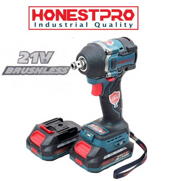 Boulonneuse/visseuse sans fil 21 V 550 Nm avec 2 batteries Li-ion 2.0 Ah, chargeur et valise HONESTPRO | YAE6118