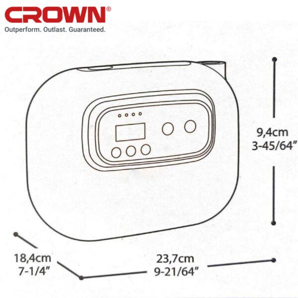 BOOSTER BATTERIE + GONFLEUR 4 en 1 CROWN CT37031