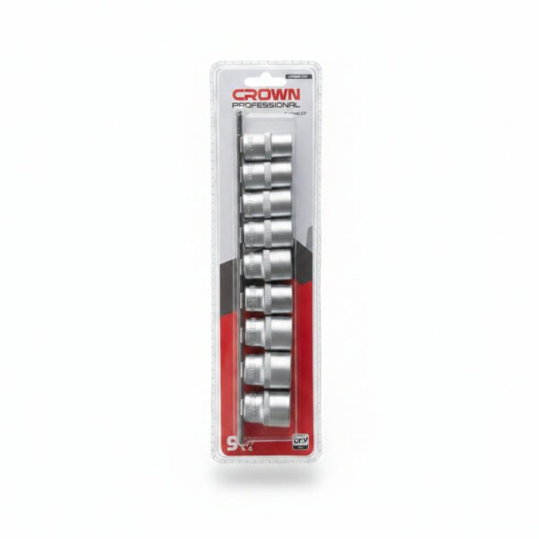 Jeu de douilles 9 piece (1/2) Chrome Vanadium crown cphsw xf9