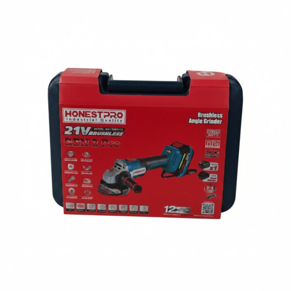 Meuleuse d’angle BRUSHLESS a batterie 21V 4.0ah HONESTPRO YAE6115