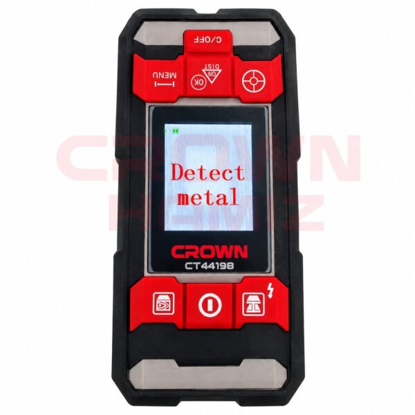 scaner détecteur metal et bois 100mm multifunction + niveau laser 2 lignes + metre laser CROWN CT44198TB