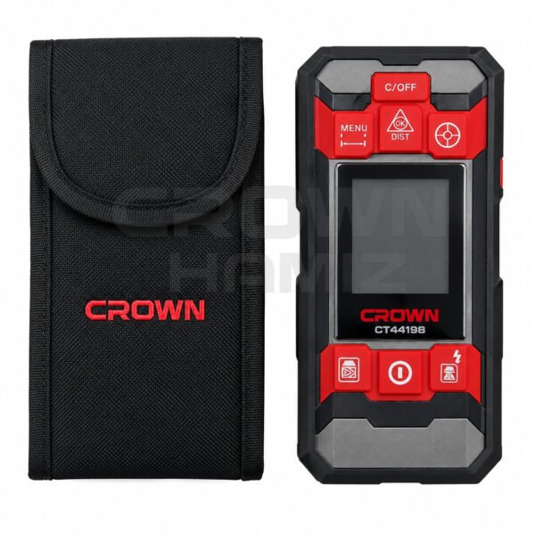 scaner détecteur metal et bois 100mm multifunction + niveau laser 2 lignes + metre laser CROWN CT44198TB
