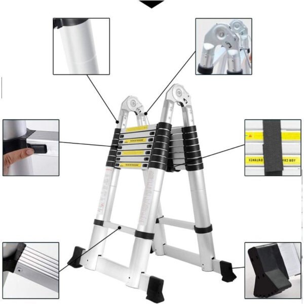 Échelle télescopique 3.20m, pliable en aluminium beetro TC0332