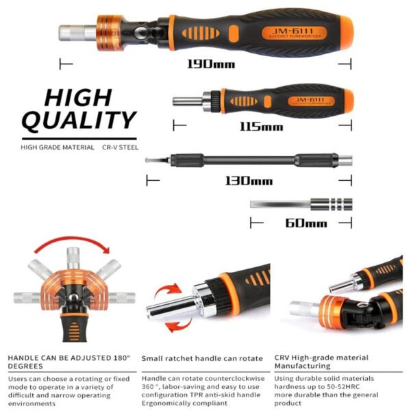 Kit d'outils de réparation pour tournevis JAKEMY JM-6111 69 en 1