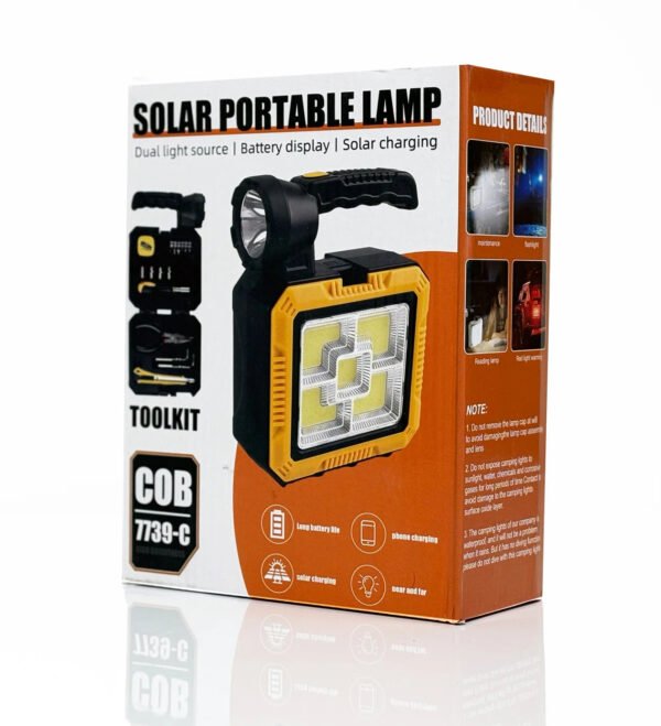Lampe solaire portable avec boîte à outils COB 7739-C/L